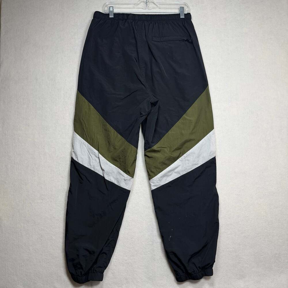 FTP Pants Mens Size XL Colorblock Nylon Warm-Up Black Olive White Nylon Flaws - Picture 2 of 14